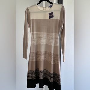 VIVIENNE TAM - Knit Dress - Ivory to Brown - Size Small